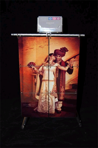 Mini Metal Mural with Desk Tripod Stand and Business Card Holder